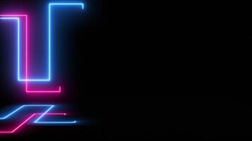 Glowing neon vertical lines, bright neon lamps, beautiful lights, flashing, laser show, stage, background lamp flashing. 3D rendering. video
