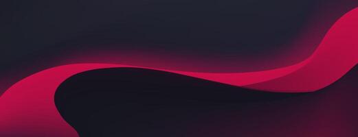 Abstract Red Wave On Dark Gradient Background vector