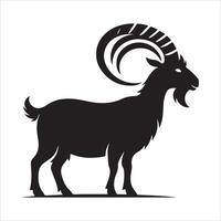 silhouette image of a Goat on a white background vector