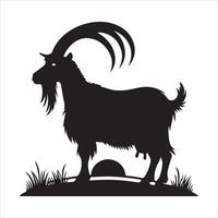 silhouette image of a Goat on a white background vector