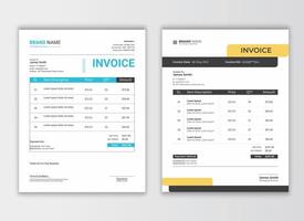 Modern business invoice template design bundle. Bill form business invoice. Corporate invoice template set, receipt tax or bill illustration vector