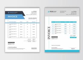 Modern business invoice template design bundle. Bill form business invoice . Corporate invoice template set, receipt tax or bill template vector