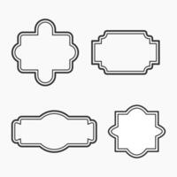 Collection of frame stickers with drawn outlines, illustration. Black and white decorative frame, decorative vintage frame. vector