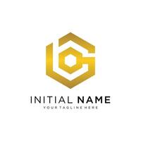 Initial letters BG hexagon logo shape vector