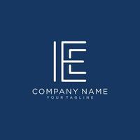 Letter E logo, initial monogram symbol, geometric shapes, illustration vector