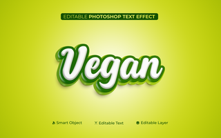 3D Editable Text Vegan Nature Text Effect psd