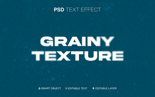 Editable Text Grainy Texture Effect psd