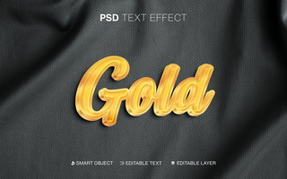 3d Editable Text Gold Gradient Text Effect psd