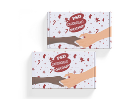 Cardboard box mockup editable via smart object psd
