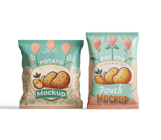 Pouch consist two with different size mockup editable psd