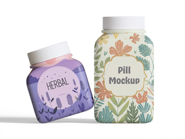 Pill square mockup with different size editable psd