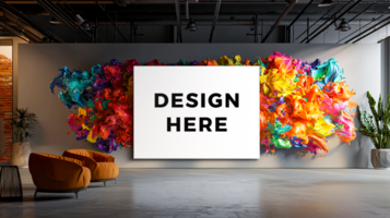 Frame mockup displayed in modern office for branding and art placement psd