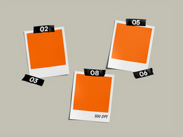 Three Polaroid Photo Frame Mockup 3D Render psd
