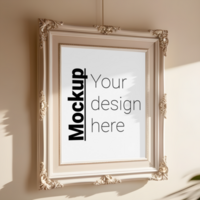 Classic Vintage Frame Mockup with Elegant Design on Soft Background psd