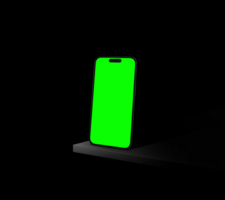 ui mobile green screen mockup template on dark background psd