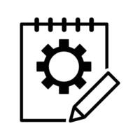 Notebook with cogwheel and pencil vector