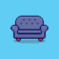 Pixel art sofa game asset design vector