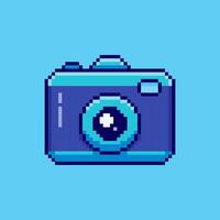 Pixel art style camera design vector