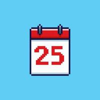Pixel art Date 25 Calendar game asset design vector