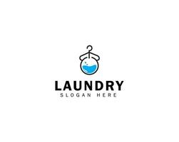 logo design icon for laundry business template in creative silhouette shape isolate illustration. vector