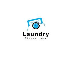 Laundry express logo design icon for laundry business template in creative silhouette shape isolate illustration. vector