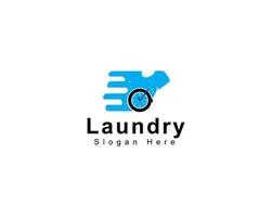 Laundry express logo design icon for laundry business template in creative silhouette shape isolate illustration. vector
