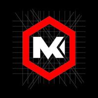The logo for the k logo is shown on a black background vector