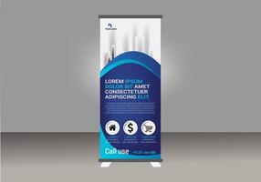 Roll up background for Presentation, Blue and white vector