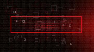 Abstract cyber security. Binary code hacking attack or data breach on red background. vector