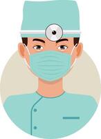 Men Medical Staff Illustration with Mask vector