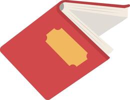 A red book with a yellow label on it vector