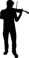 Silhouette of a man playing the violin vector