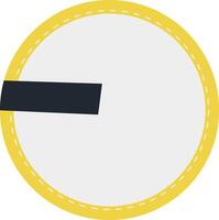 A yellow circle with a black line through it vector