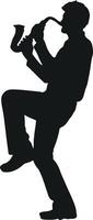 Silhouette of Saxophone Player vector