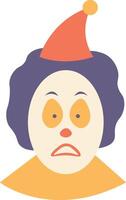 A cartoon clown with a sad face vector