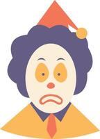 A cartoon clown with a sad face vector