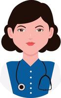 Girl Medical Staff Character Illustration. Isolated with Flat Design and Shape vector