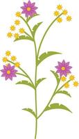 Spring Flower Clipart in Purple Color. vector