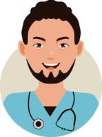 Man Medical Staff Character with Cartoon Style vector