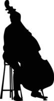 A silhouette of a man playing the cello vector