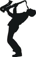 Silhouette of Saxophone Player vector