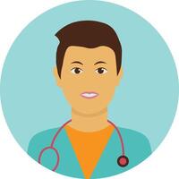 A doctor avatar in a flat design vector