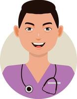 Man Medical Staff Character with Cartoon Shape vector