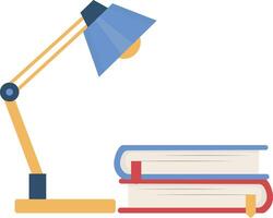 A lamp and books on a desk vector