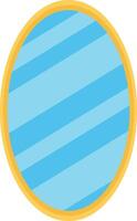 A blue and yellow striped circle with a white border vector