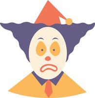 A cartoon clown with a sad face vector