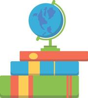A globe on top of books and a book vector