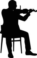Silhouette of a man playing the violin vector
