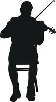 Silhouette of a man playing the violin vector