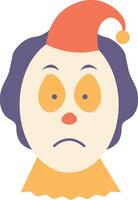 A cartoon clown with a sad face vector